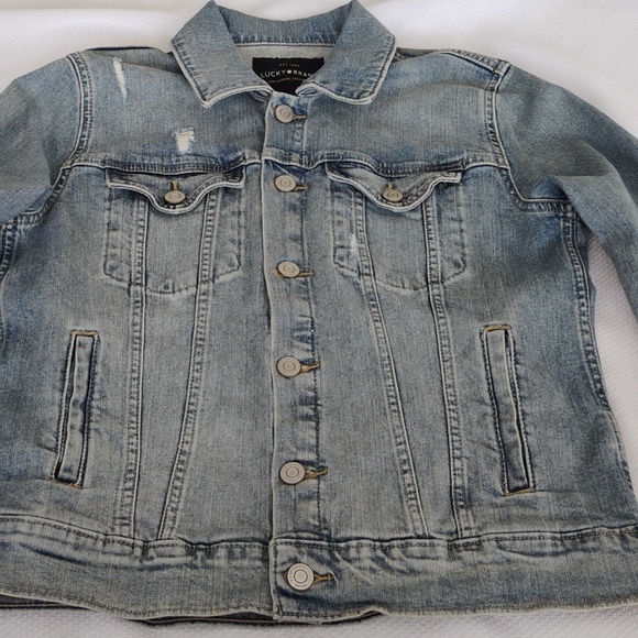 Lucky Brand Tomboy Trucker Distressed Denim Jacket - Like New Small - Picture 3 of 7